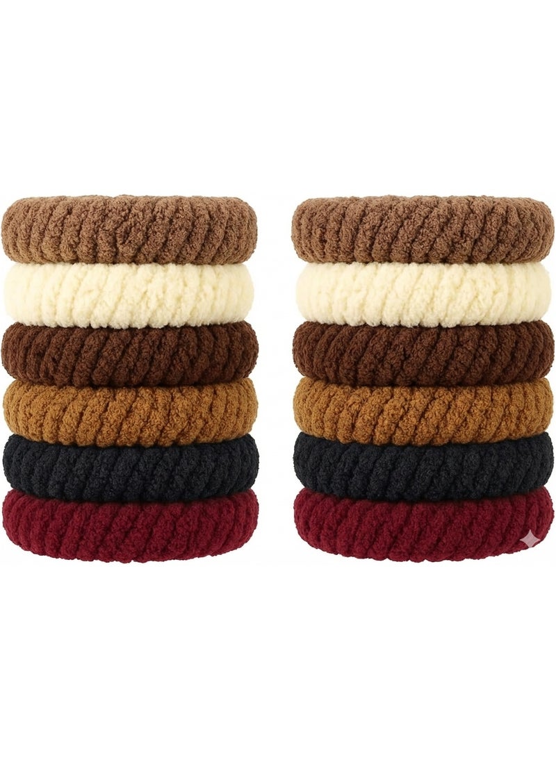 12pcs Soft Hair Ties – Thick Elastic Scrunchies for Women & Girls, Stylish Ponytail Holders for Thick or Curly Hair - Image 1